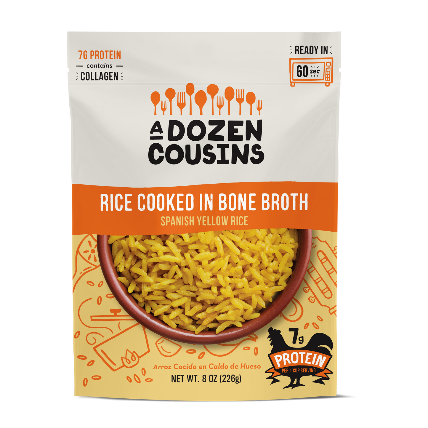 Spanish Yellow - Rice Cooked in Bone Broth (12 Pack)